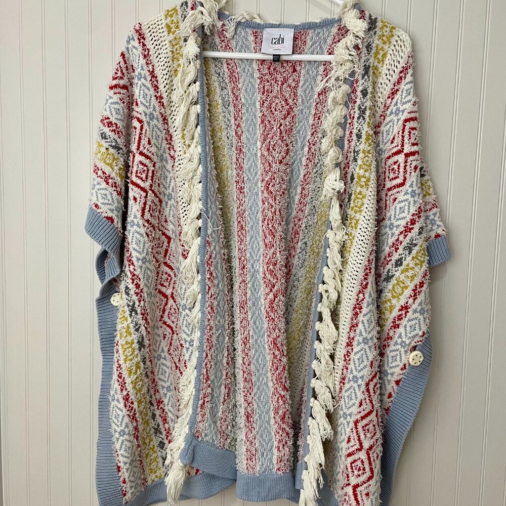 CAbi Siesta Fringe Boho Poncho XS/SM